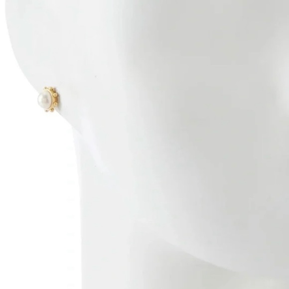 Kate Spade Flying Colors Pearl and Gold Stud Earrings - Picture 4 of 8